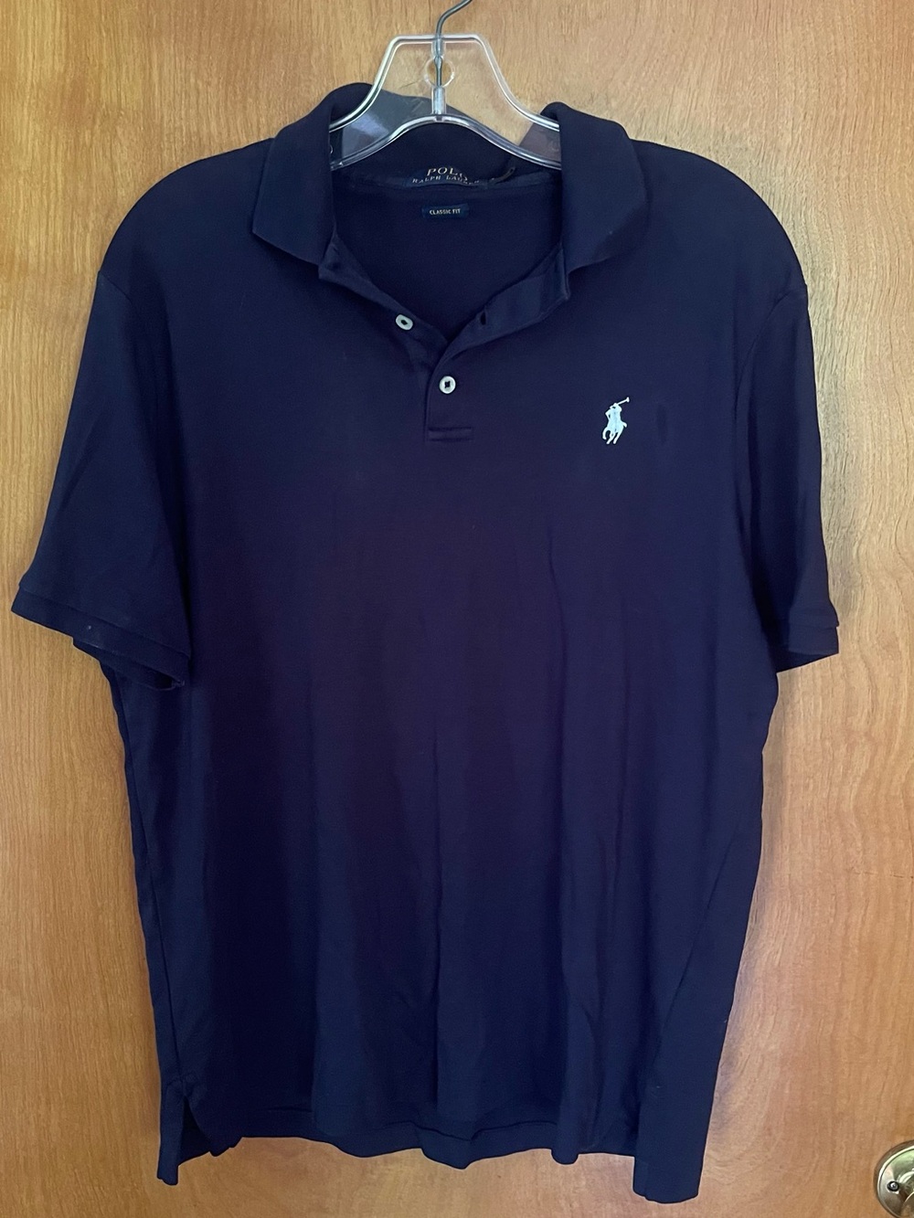 100% cotton Ralph Lauren Navy Polo with embroidered Logo